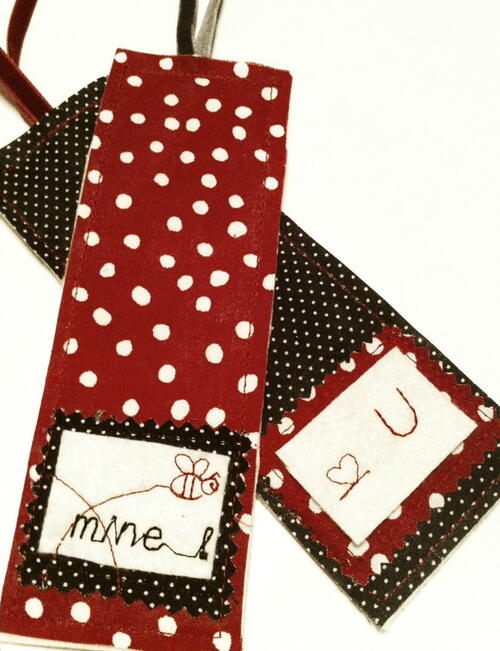 Be Mine Fabric Bookmark