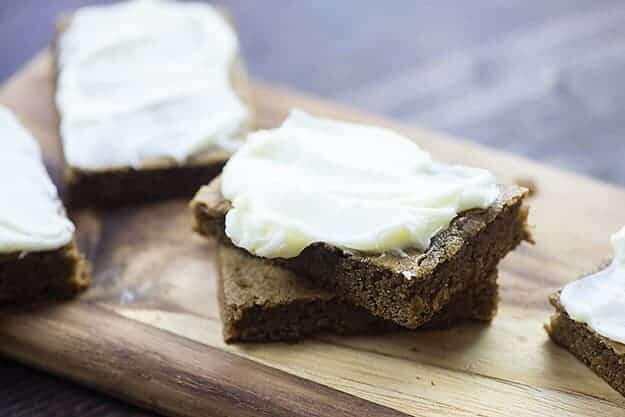 Cream Cheese Frosted Gingerbread Bars