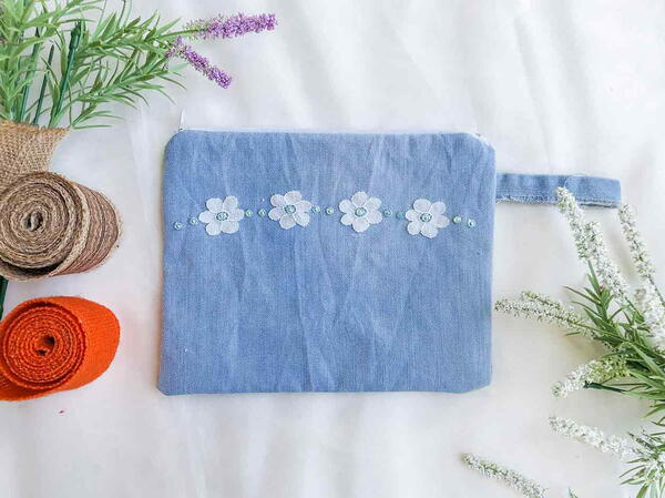 Simple Denim Pouch