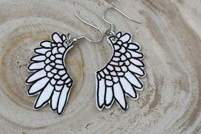 Angel Wing Shrinky Dink Earrings