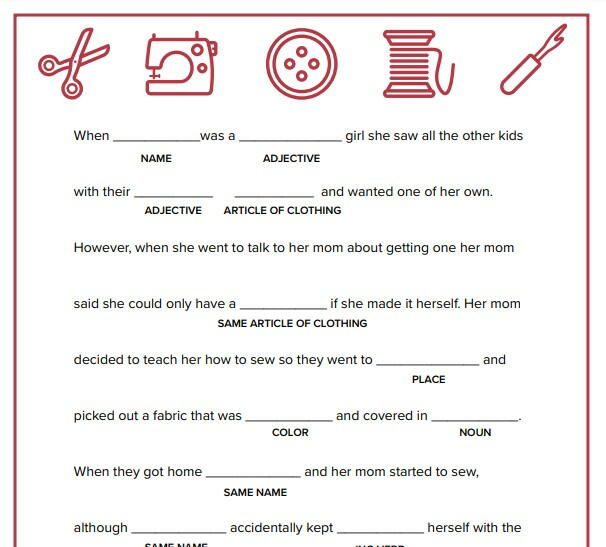 Fun Sewing-Themed Mad Libs Printable