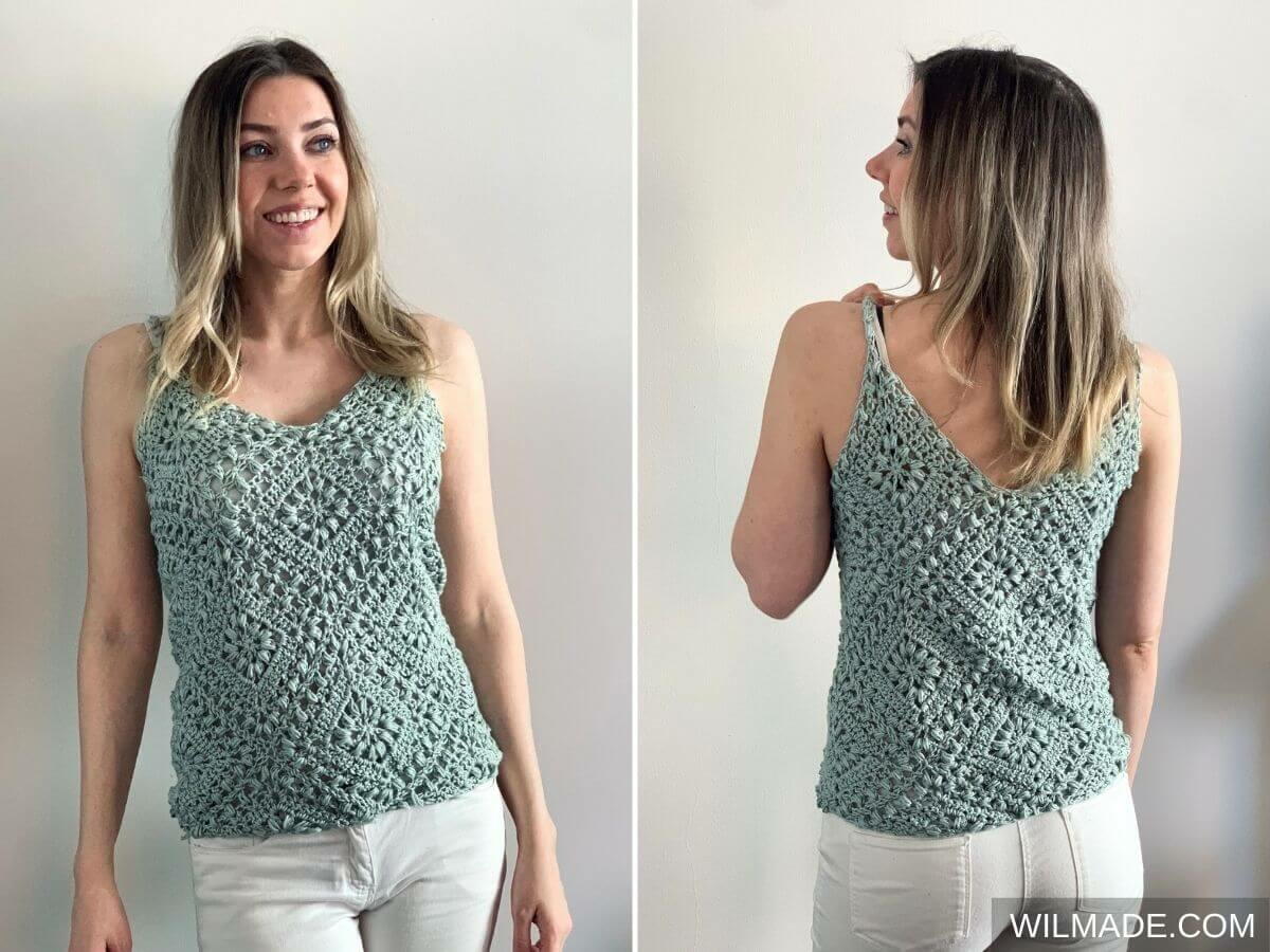 Tulip Square Tank Top | AllFreeCrochet.com
