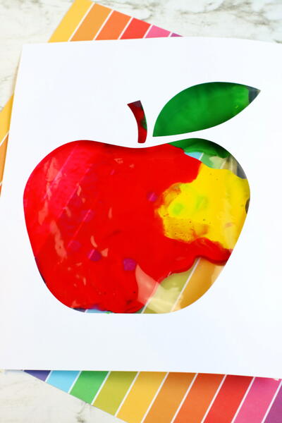Apple Sensory Painting In A Bag