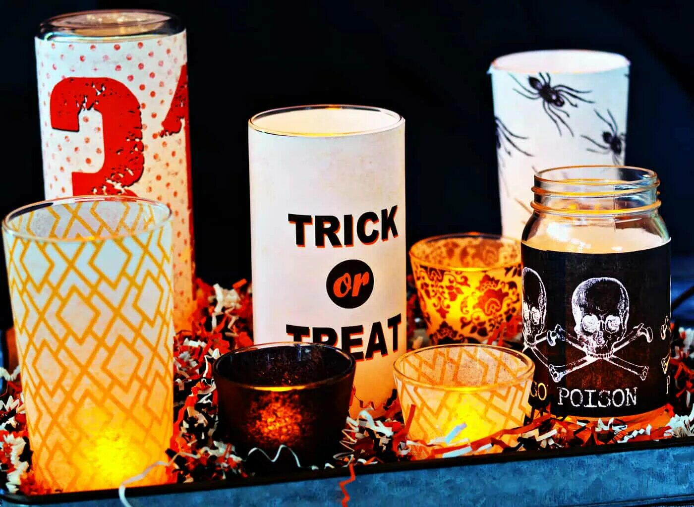 Simply Spooky Dollar Store Halloween Candle Holders