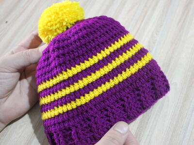 Easy Crochet Fabulous Woolen Hat /new Bean Stitch/ Cozy & Warm Baby Hat