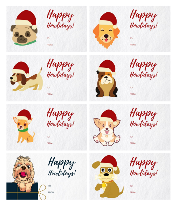 Happy Howlidays Gift Tags