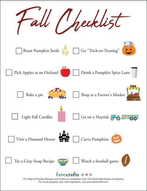 Fabulous Printable Fall Checklist | FaveCrafts.com