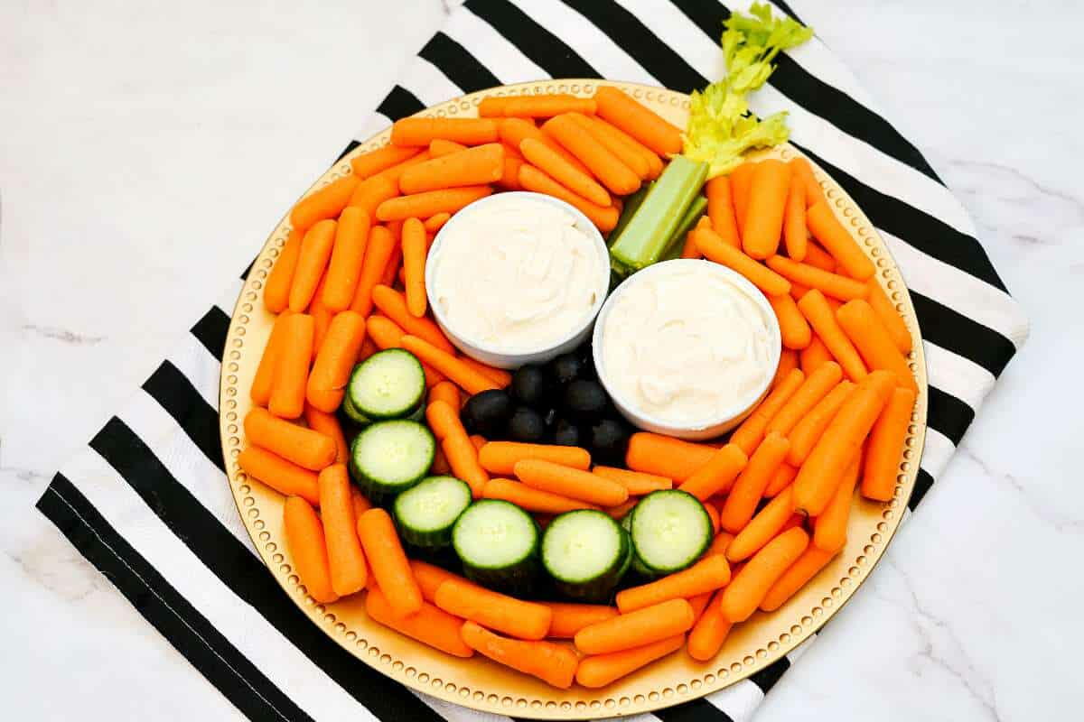 Perfect Pumpkin Halloween Veggie Tray | DIYIdeaCenter.com