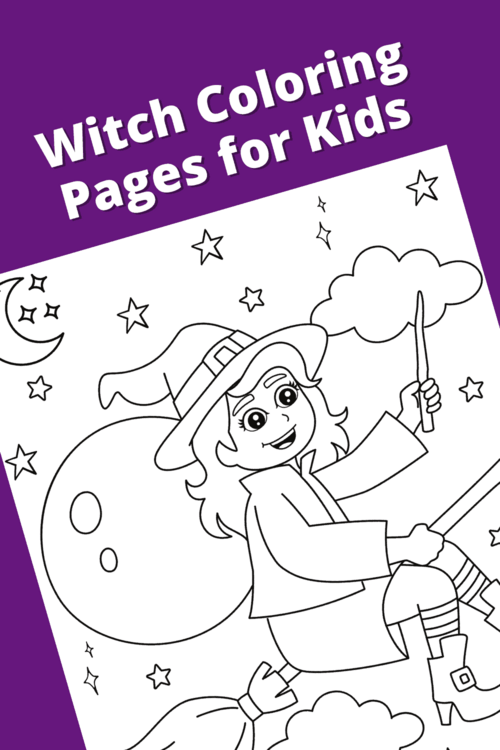 Cute Halloween Witch Coloring Pages For Kids