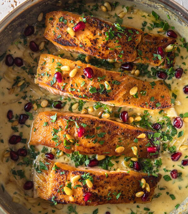 Tahini and Honey-Poached Salmon