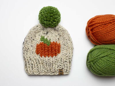 Pumpkin Pompom Toque Halloween Hat
