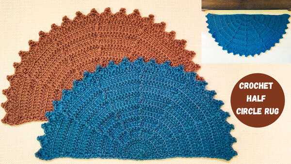 Textured Crochet Half Circle Rug