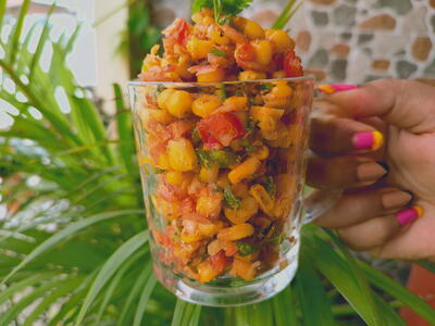 Masala Corn Chaat Cup | Easy Indian Street Food Recipe