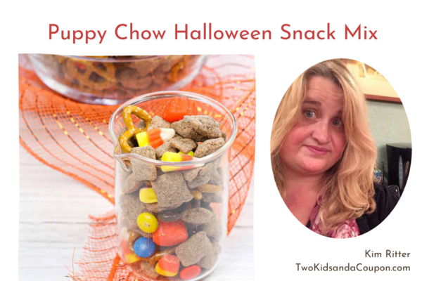 Puppy Chow Halloween Snack Mix from Two Kids and a Coupon