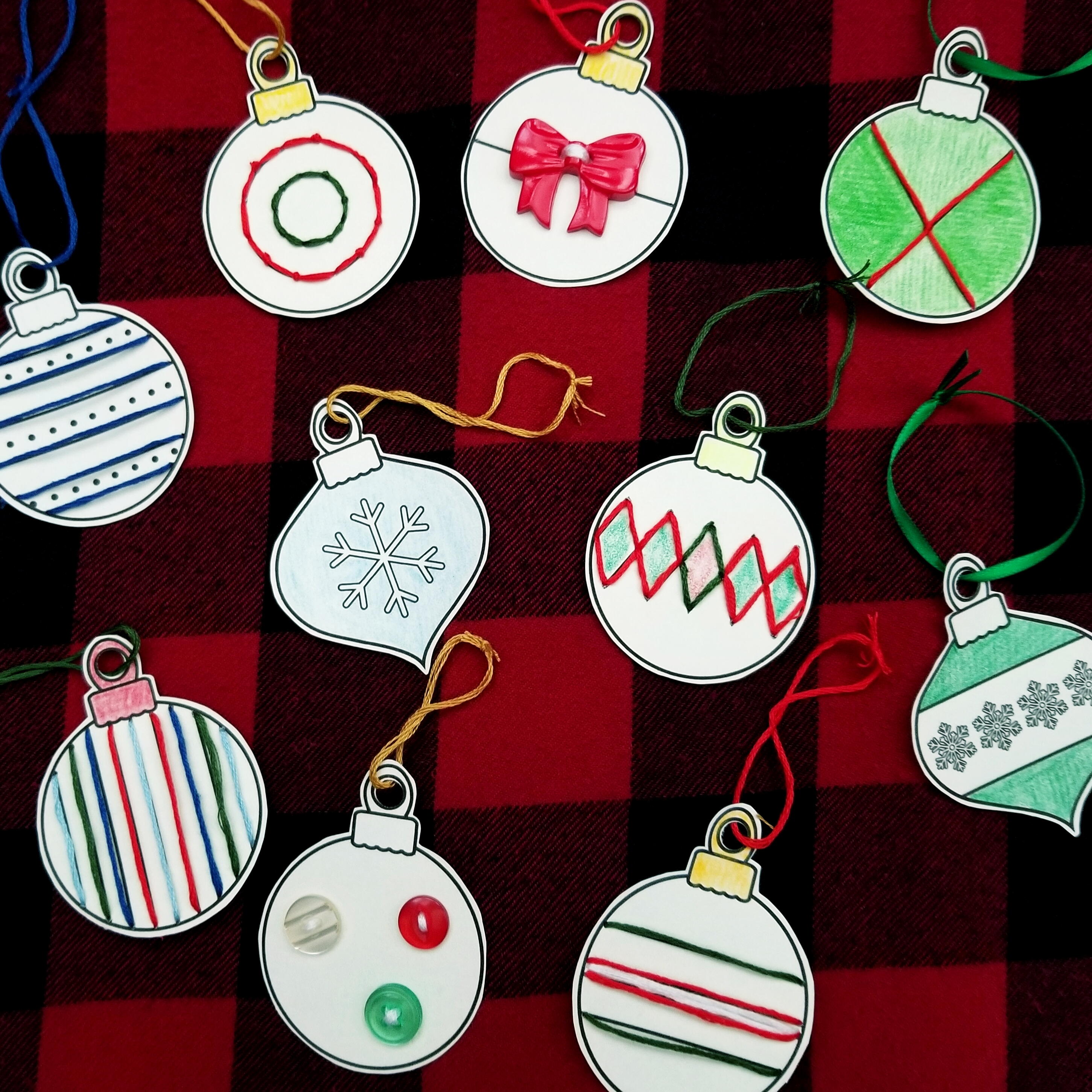 Christmas Baubles Templates Printable PDFs