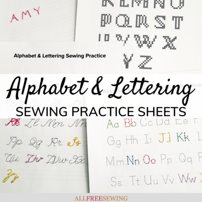 Alphabet and Lettering Sewing Practice Sheets PDF