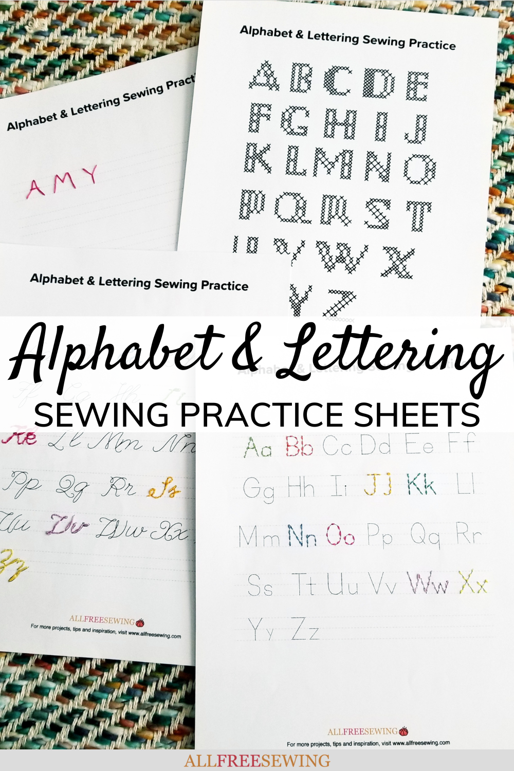 Alphabet and Lettering Sewing Practice Sheets PDF | AllFreeSewing.com