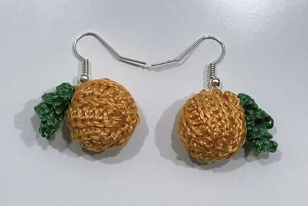 Crochet Pumpkin Earrings