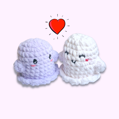 Cute Ghost Couple Crochet Pattern