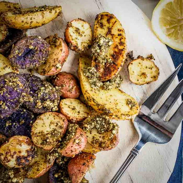 Roasted Pesto Potatoes