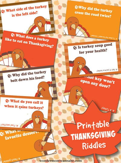 Printable Thanksgiving Riddles For Kids