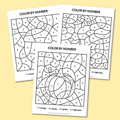Fall Color By Number Pages