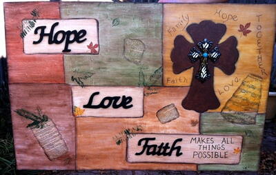 Hope Love Faith Wall Art