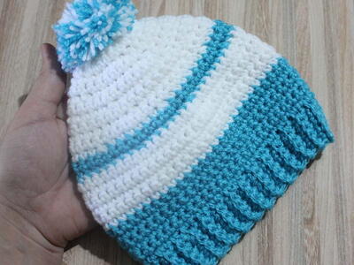 Fast & Easy Baby Beanie Hat Free Pattern Explain Sizes