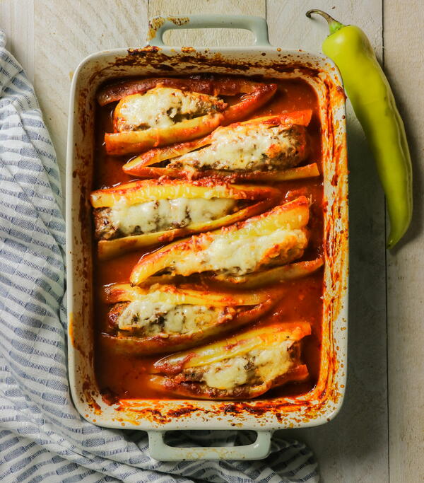 Spicy Italian Stuffed Banana Peppers