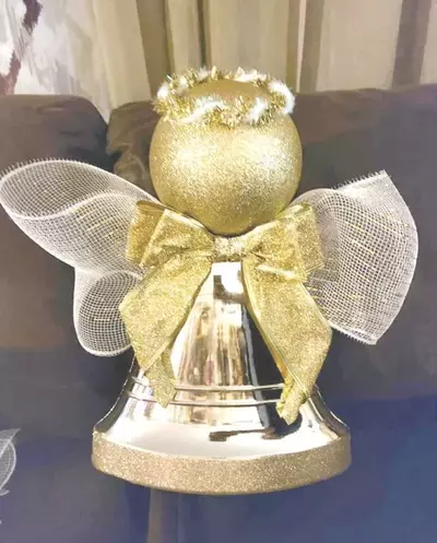Golden Christmas Bell Angels
