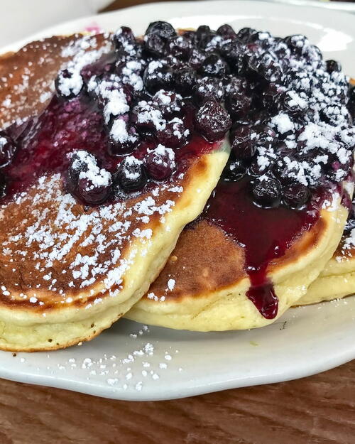 Lemon Pancakes With Blueberry Sauce