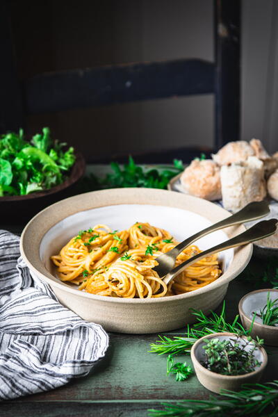 Creamy Pumpkin Pasta With Chicken