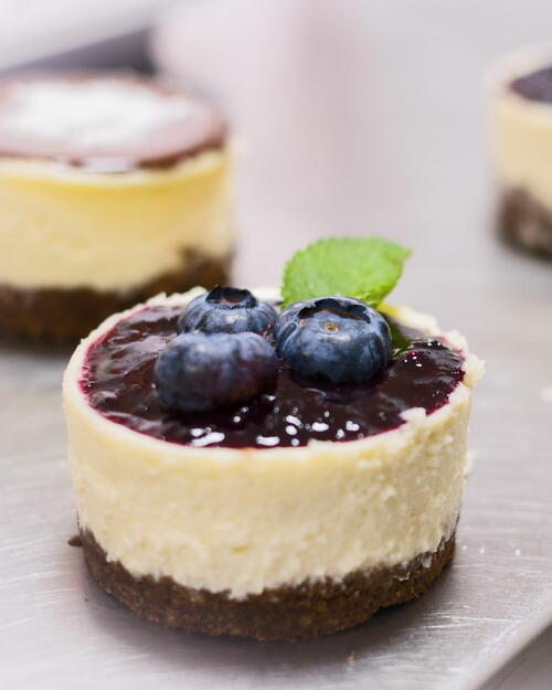 Mini Blueberry Cheesecakes