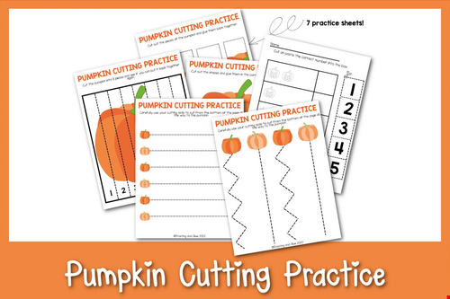 Pumpkin Cutting Practice Sheets