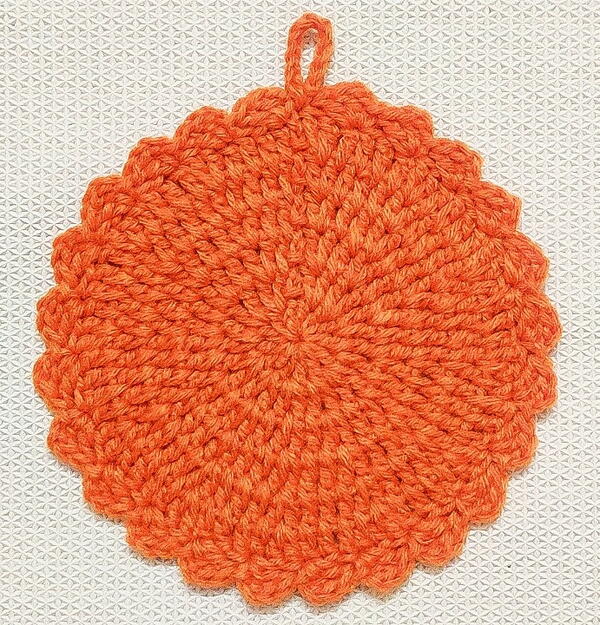 How To Crochet Pumpkin Potholder 