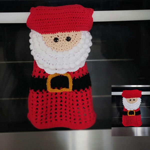 Crochet Santa Kitchen Towel