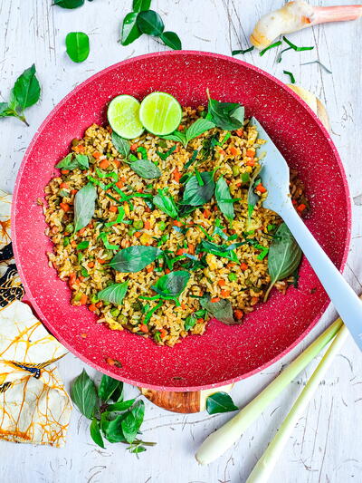 Thai Green Curry Fried Rice (with Brown Rice)