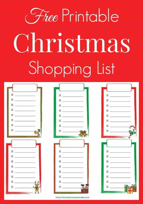 Free Printable Christmas Shopping List