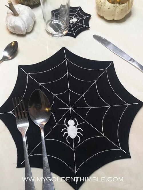Spider Web Placemats And Coasters