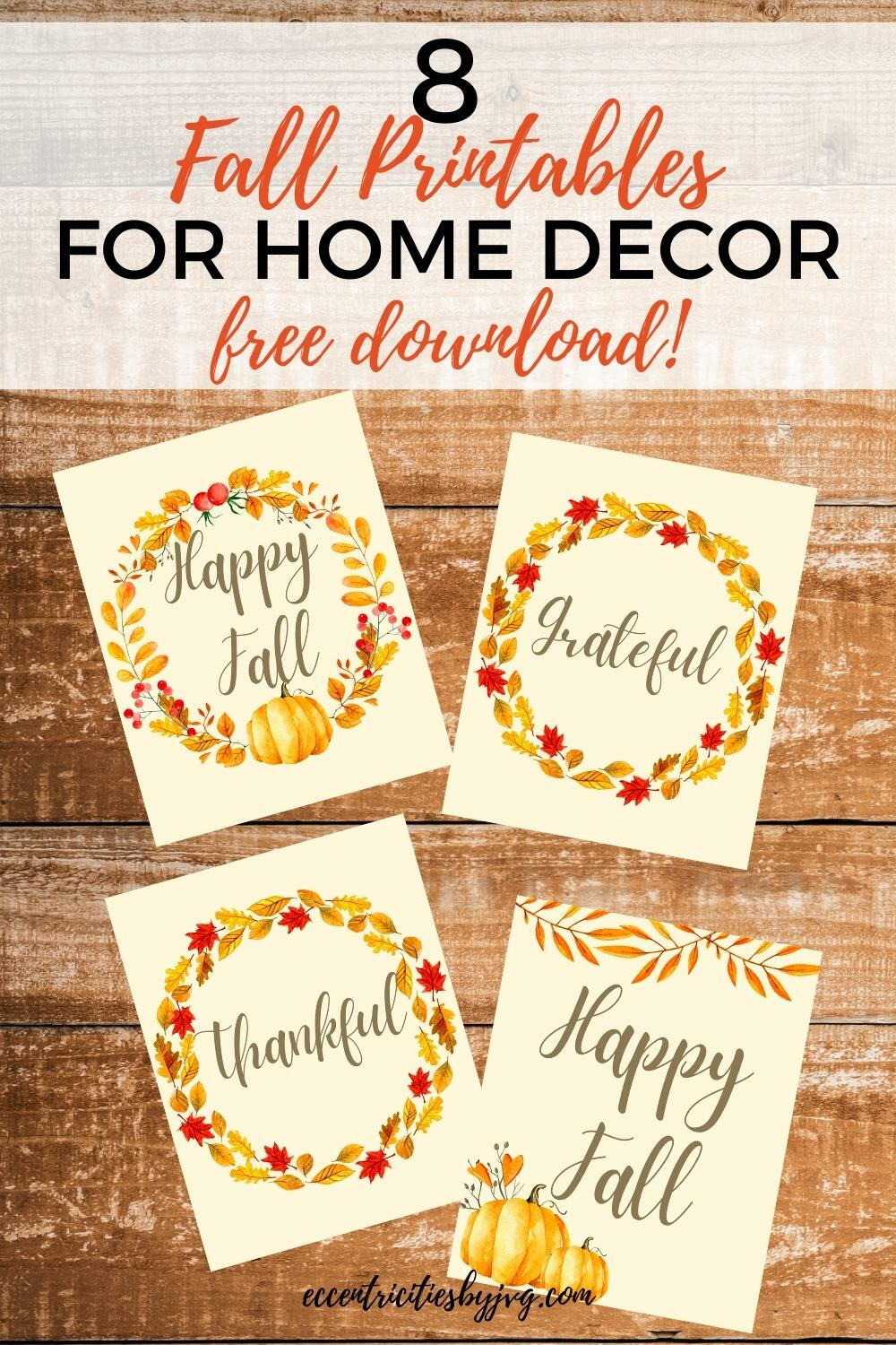 Fall Printables For Home Decor | DIYIdeaCenter.com