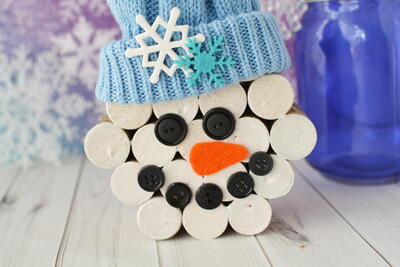 Recycled Wine Cork Snowman Decoration