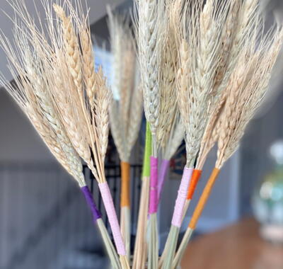 Colorful Wrapped Wheat Stalks