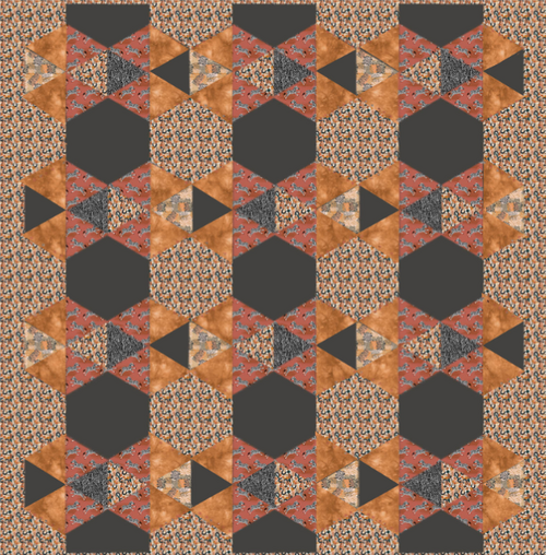 Shades of Autumn Hexagon Quilt Pattern Free
