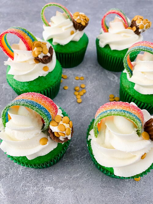Rainbow St. Patrick’s Day Cupcakes