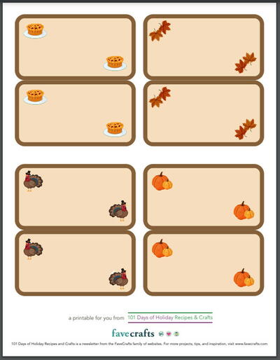 Festive Free Printable Thanksgiving Place Cards