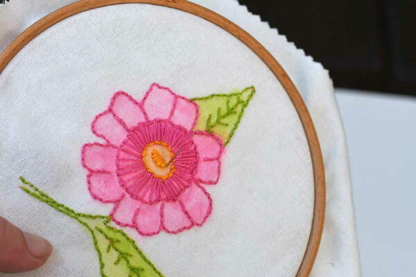 Watercolour Embroidery Flower