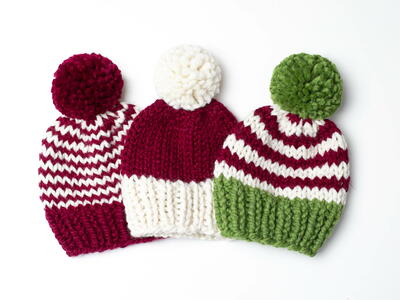 Christmas Hats Knitting Pattern Baby Children Women Santa Holidays Beanie Toque