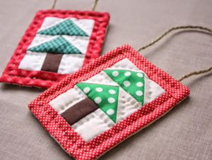 Bitty Trees Quilted Ornaments