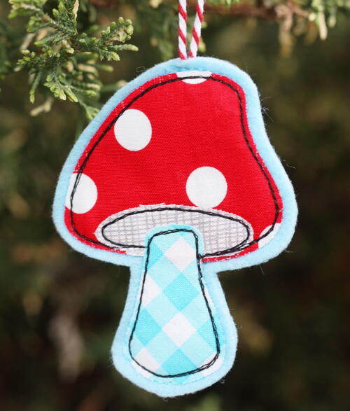 Mushroom Felt Christmas Ornaments