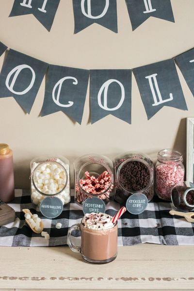 Hot Cocoa Bar With Free Printable Labels